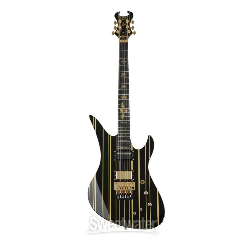 Schecter Synyster Gates Custom-S - Black with Gold Stripes